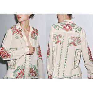 NEW ZARA embroidered shirt